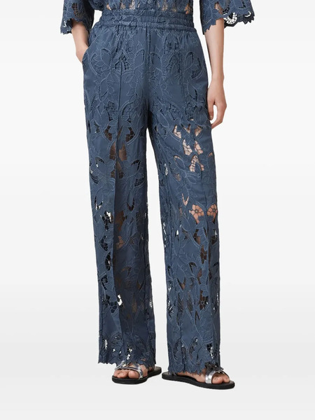  Allsaints Charli Floral-lace Trousers - Blue 
