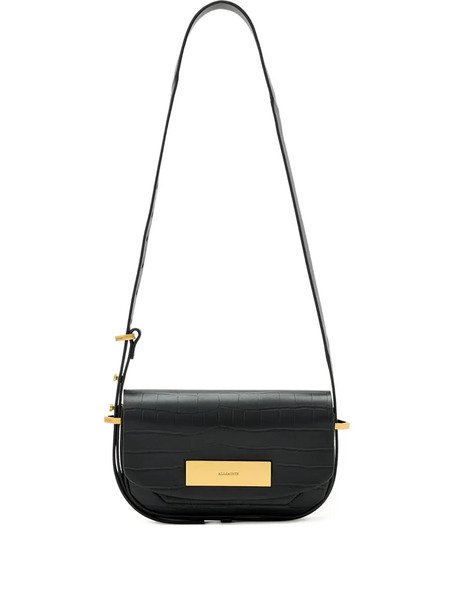  Allsaints Crocodile-effect Cross Body Bag - Black 