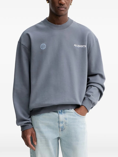  Allsaints Graphic Crew-neck Sweatshirt - Blue 