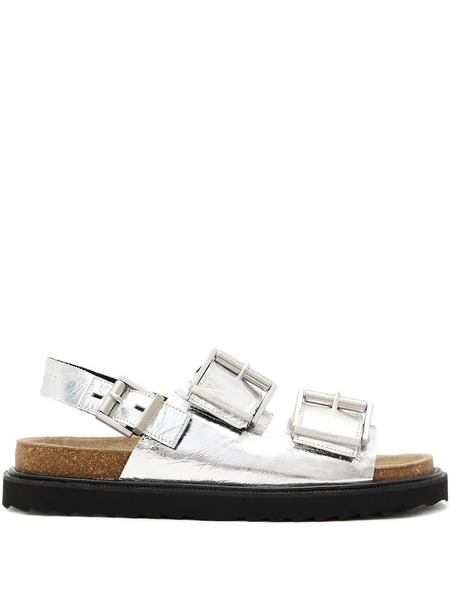  Allsaints Isla Buckled Slingback Sandals - Silver 