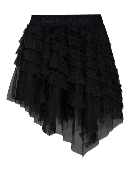  Allsaints Jayde Ruffled Tulle Skirt - Black 