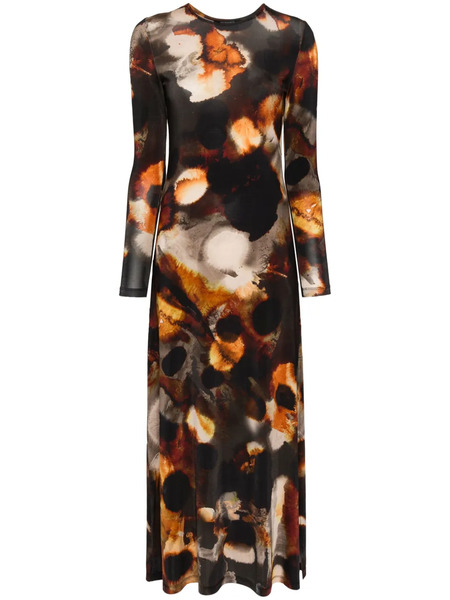  Allsaints Katlyn Abstract-print Maxi Dress - Brown 