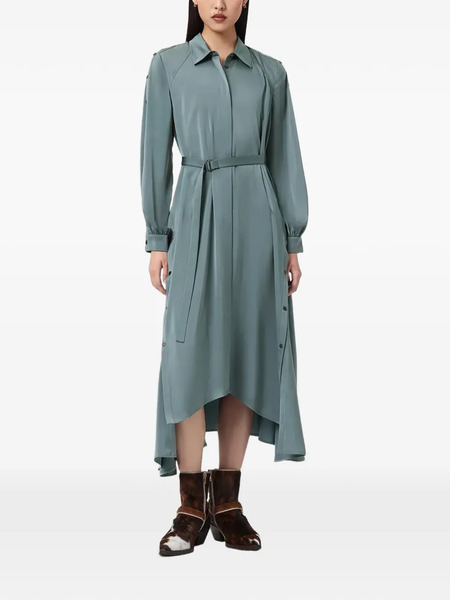  Allsaints Lexi Button Belted Shirt Dress - Blue 