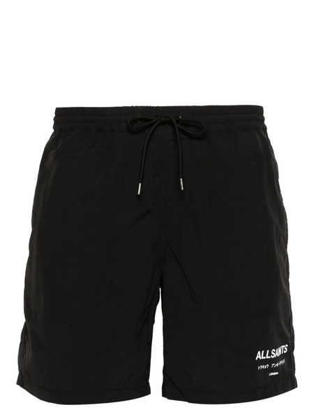  Allsaints Logo-print Drawstring Swim Shorts - Black 