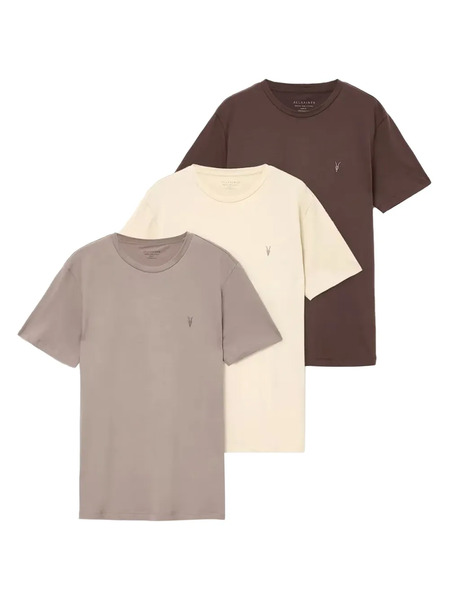  Allsaints Logo T-shirt (set Of Three) - Neutrals 