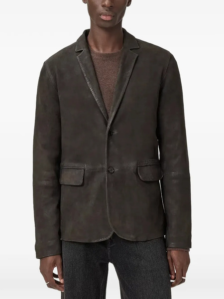  Allsaints Monet Waxed Suede Blazer - Brown 