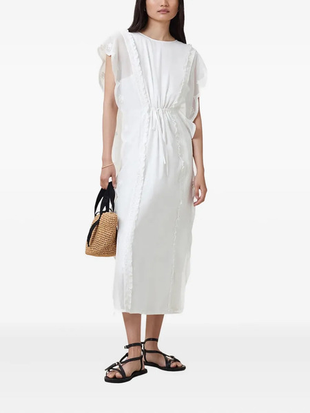  Allsaints Ola Lace-insert Ruffled Midi Dress - White 