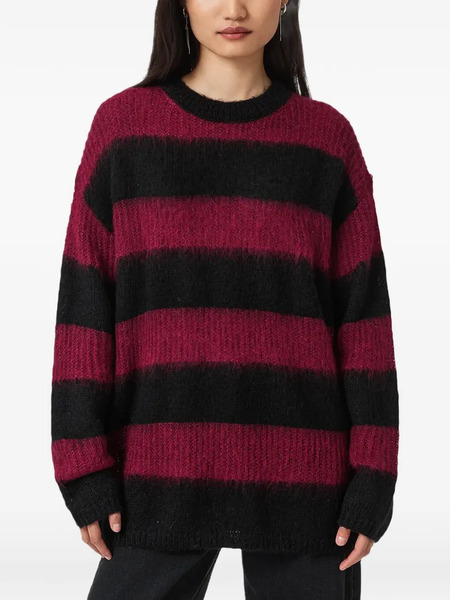  Allsaints Onyx Striped Long-sleeve Sweater - Black 