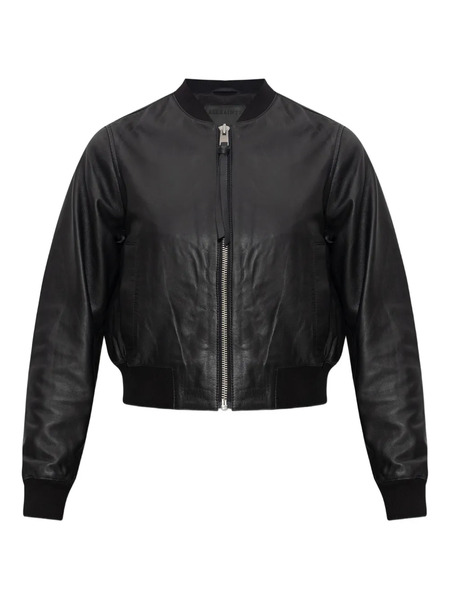  Allsaints Orten Leather Zip-front Bomber Jacket - Black 