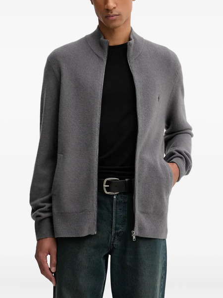  Allsaints Statten Ramskull Zip-up Cardigan - Grey 