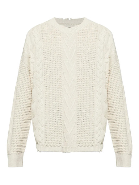  Allsaints Tenter Frayed-detailing Sweater - White 