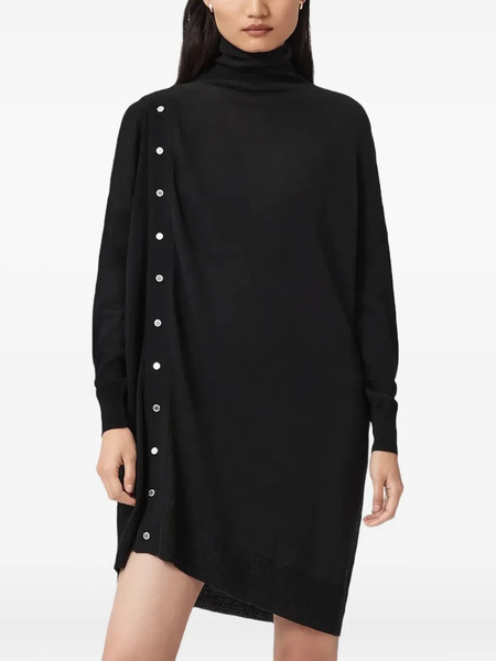  Allsaints Umi Roll-neck Mini Dress - Black 