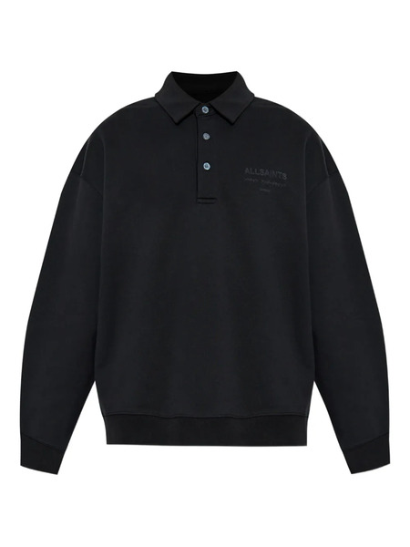  Allsaints Xander Collared Polo Shirt - Black 