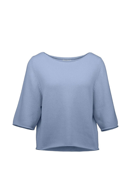  Allude Boatneck Knitted Sweater - Blue 