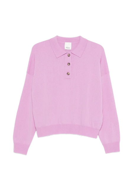  Allude Button Collared Pullover - Pink 