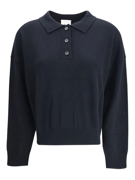  Allude Button-fastening Polo Top - Black 