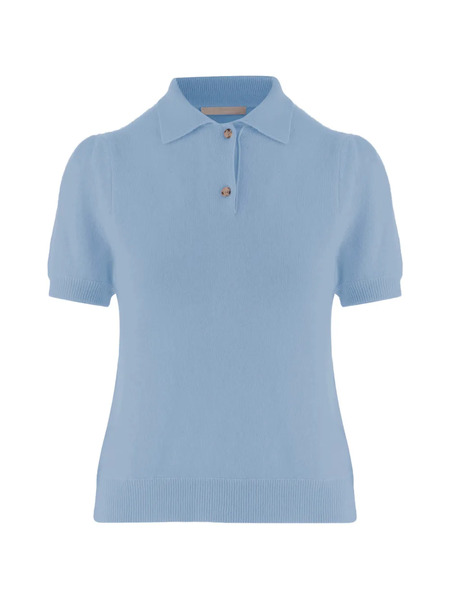  Allude Button Short-sleeves Polo Shirt - Blue 