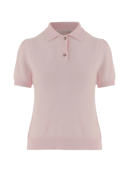  Allude Button Short-sleeves Polo Shirt - Pink 