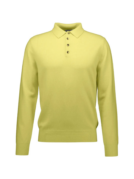  Allude Buttoned Polo Sweater - Yellow 