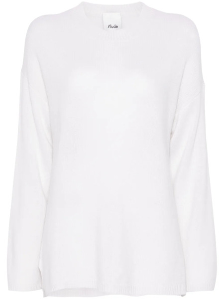  Allude Cashmere Crew-neck Sweater - White 