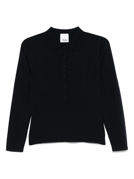  Allude Fine-knit Polo Shirt - Blue 