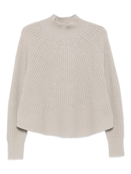  Allude High-neck Ribbed-knit Sweater - Grey 