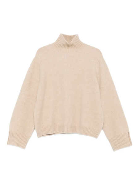  Allude High-neck Split-cuff Sweater - Neutrals 