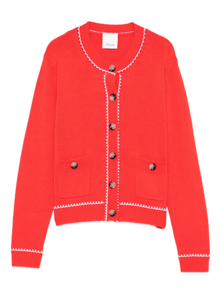  Allude Patch-pocket Cardigan - Red 