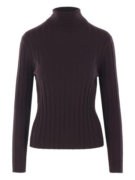  Allude Ribbed Turtleneck Sweater - Brown 