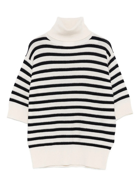  Allude Stripe Turtleneck Sweater - Neutrals 