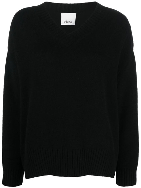  Allude V-neck Cashmere Jumper - Black 