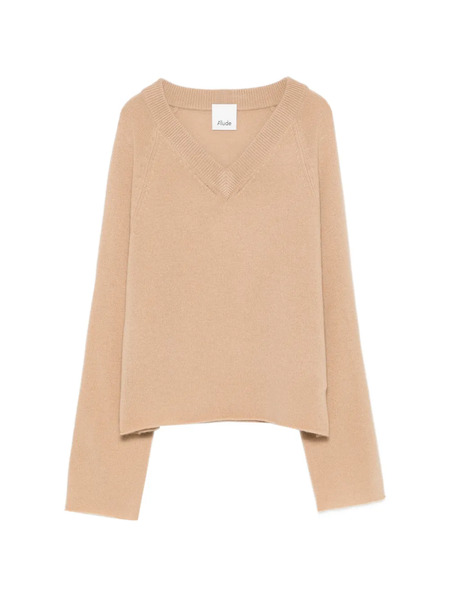  Allude V-neck Sweater - Neutrals 