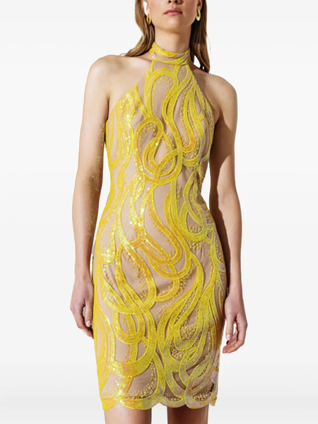  Allure Sequin-embellished Mini Dress - Yellow 