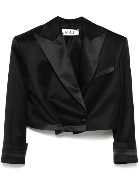  Almaz Cropped Tuxedo Blazer - Black 