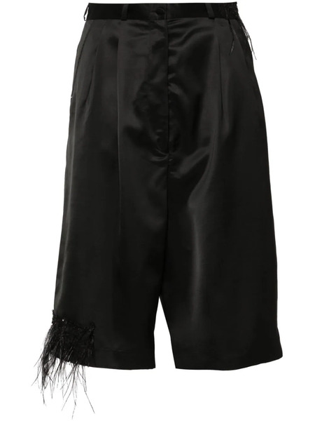  Almaz Feather-embellished Tailored Shorts - Black 
