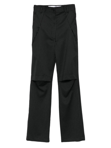  Almaz Pinstripe Knee-split Trousers - Black 