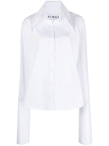  Almaz Split-detail Poplin-cotton Shirt - White 