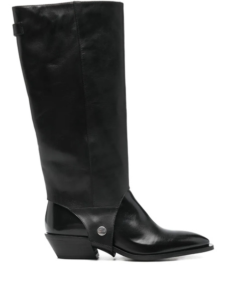  Alohas 30mm Detachable-panel Boots - Black 