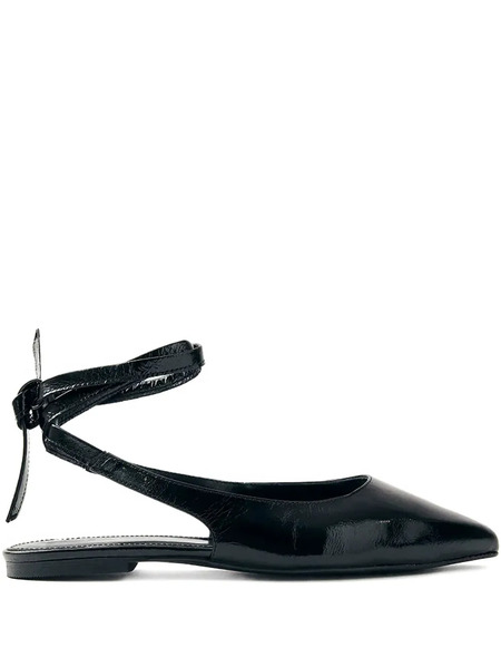  Alohas Ribbon Pointed Ballerinas - Black 