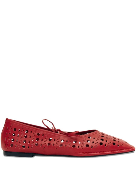  Alohas Sway Slit Leather Ballet Flats - Red 