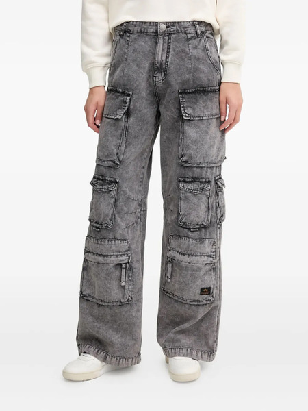  Alpha Industries Cargo-pocket Cotton Jeans - Grey 