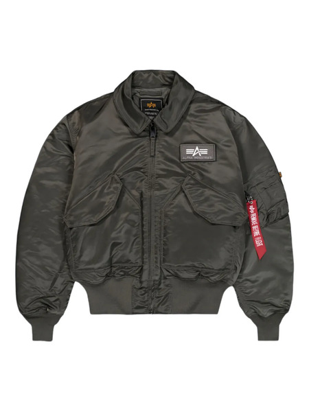  Alpha Industries Logo-detail Ribbed Bomber Jacket - Grey 