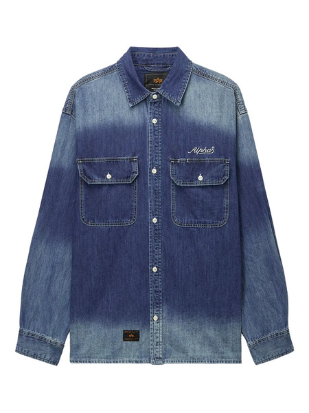  Alpha Industries Ombre-effect Denim Shirt - Blue 