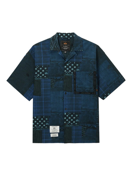  Alpha Industries Patchwork-pattern Panelled Shirt - Blue 