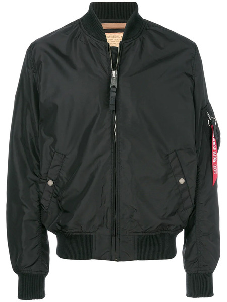 Alpha Industries Zipped Bomber Jacket - Black 