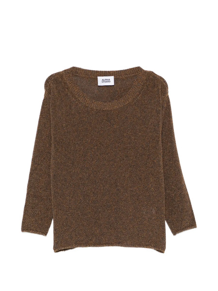  Alpha Studio Crew-neck Sweater - Brown 