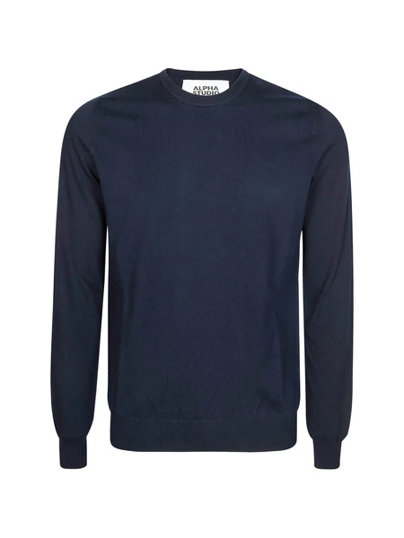  Alpha Studio Long-sleeve Crewneck T-shirt - Blue 