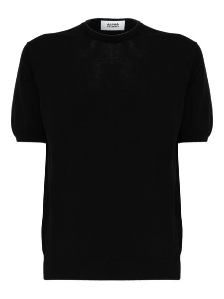 Alpha Studio Short-sleeve Round-neck T-shirt - Black 