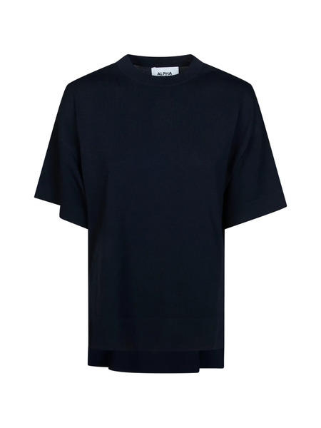  Alpha Studio Side-slit T-shirt - Blue 