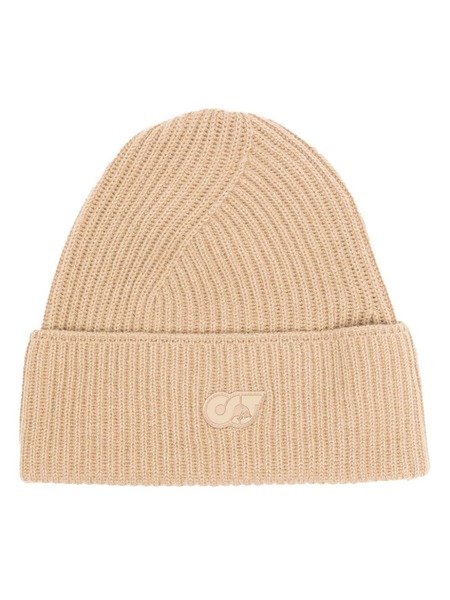  Alpha Tauri Logo-patch Ribbed-knit Beanie - Neutrals 